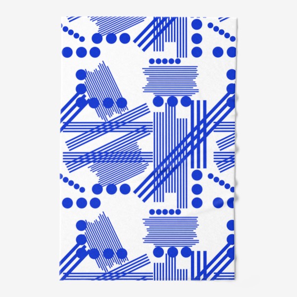 Полотенце «Синий геометрический узор»
