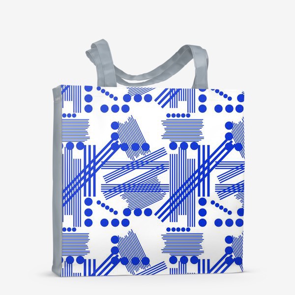 Сумка-шоппер «Синий геометрический узор»