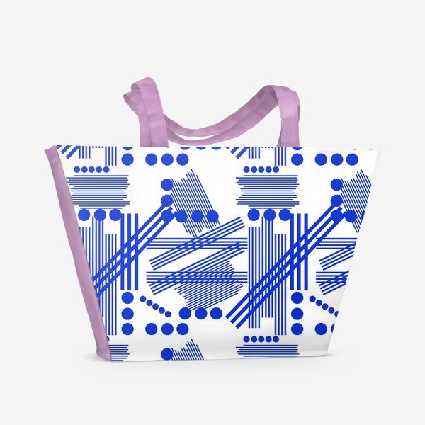 Пляжная сумка «Синий геометрический узор»
