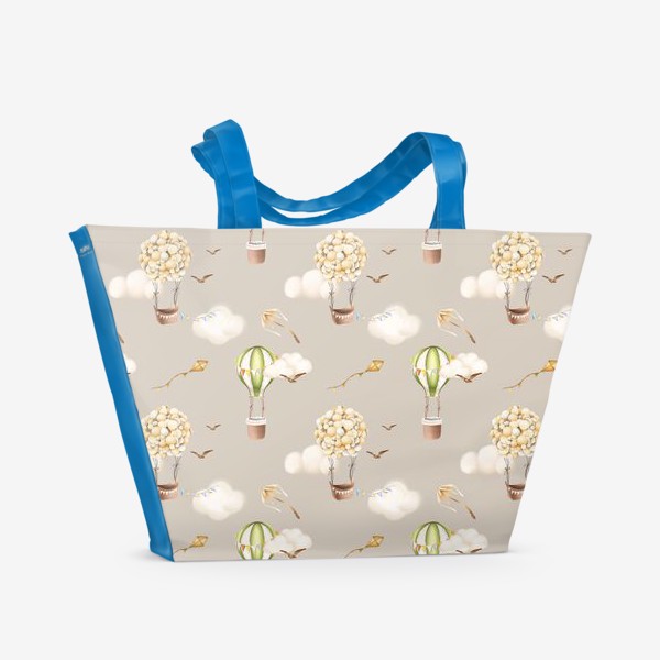 Пляжная сумка «Воздушные шары с корзиной. Воздушный змей»