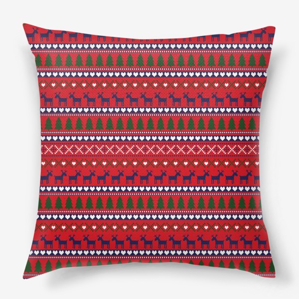 Подушка «Рождественские олени»