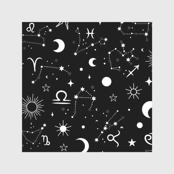Скатерть «Космическая абстракция паттерн. Созвездия, звезды, галактика, зодиак»
