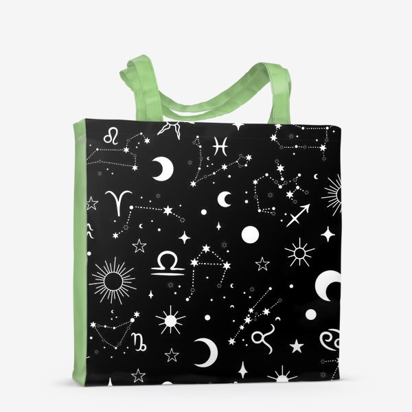 Сумка-шоппер &laquo;Космическая абстракция паттерн. Созвездия, звезды, галактика, зодиак&raquo;