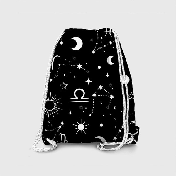 Рюкзак «Космическая абстракция паттерн. Созвездия, звезды, галактика, зодиак»