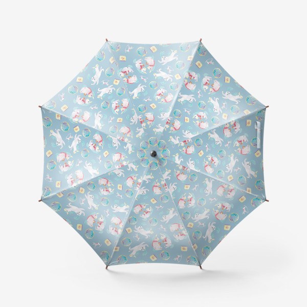 Зонт «Единороги на синем фоне»