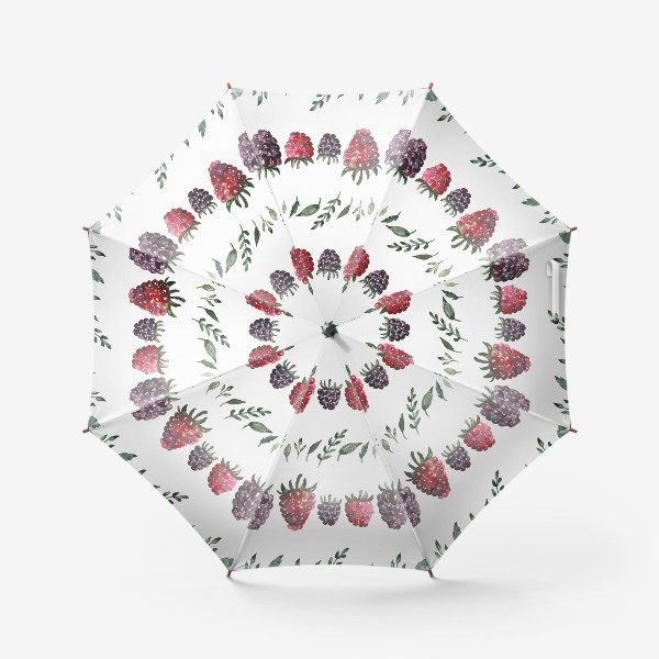 Зонт «Акварельные ягоды. Малина и ежевика»