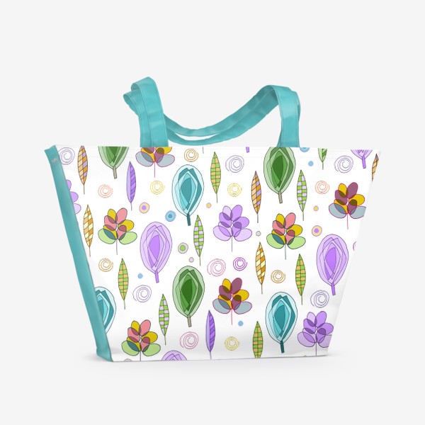 Пляжная сумка «Разноцветные абстрактные листья»