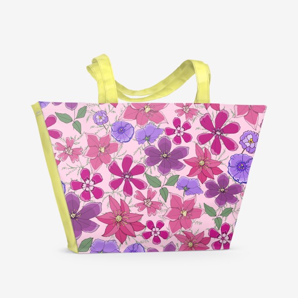 Пляжная сумка «Яркий цветочный узор»