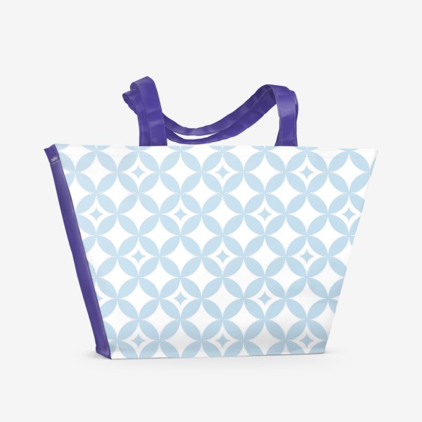Пляжная сумка «голубой геометрический узор»