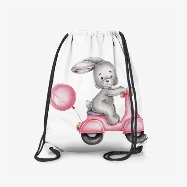 Рюкзак «Зайчик на розовом байке»