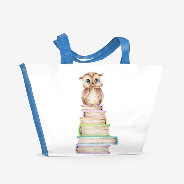 Пляжная сумка «Сова на книгах»