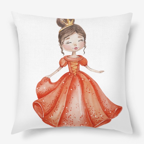 Подушка «Принцесса в оранжевом платье»
