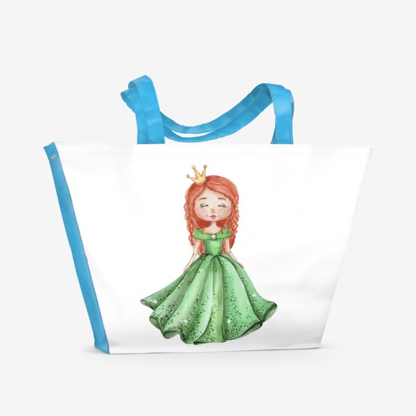 Пляжная сумка «Принцесса в зеленом платье»