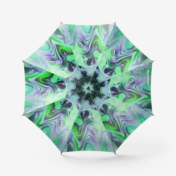 Зонт «Сине-зеленые абстрактные мраморные волны»