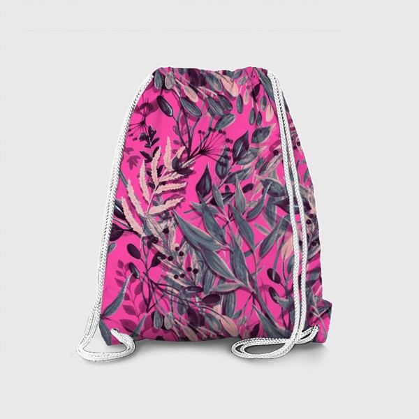 Рюкзак «Стильный паттерн с акварельными цветами на розовом фоне»