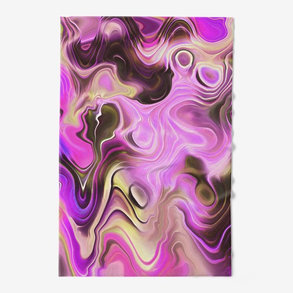 Полотенце «Розово-фиолетовые абстрактные мраморные волны»