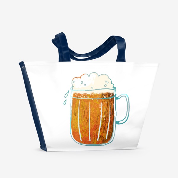 Пляжная сумка «Пиво. Кружка пива.»