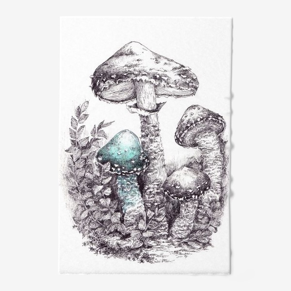 Полотенце «Зеленый гриб. Грибы»