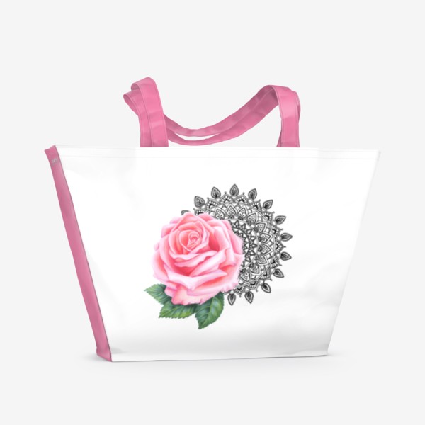 Пляжная сумка «Роза и мандала»