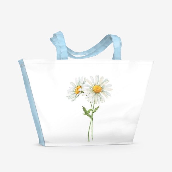Пляжная сумка «белые акварельные ромашки »