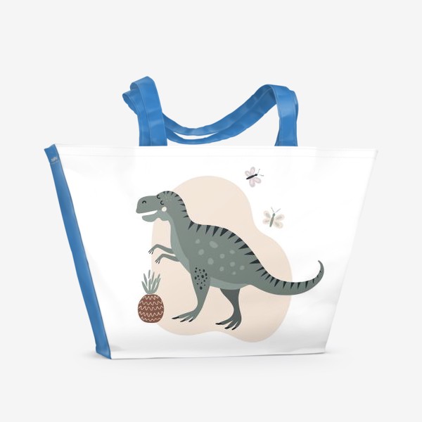 Пляжная сумка «зеленый динозавр »