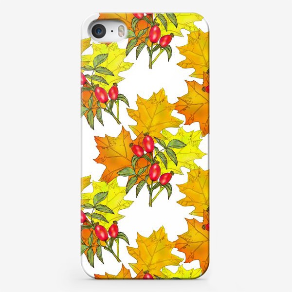 Чехол iPhone «Осенние листья и шиповник»
