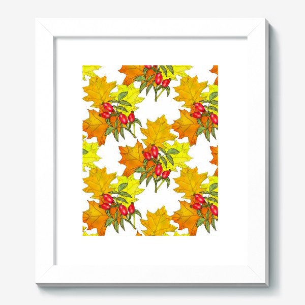 Картина «Осенние листья и шиповник»