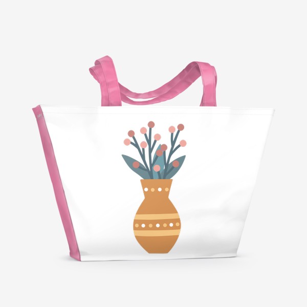 Пляжная сумка «Цветы в оранжевой вазе»
