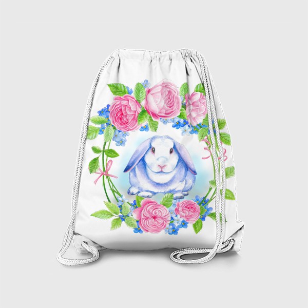 Рюкзак «Белый акварельный кролик»