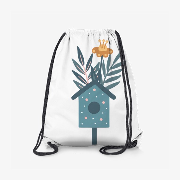 Рюкзак «Бирюзовый скворечник и цветы»