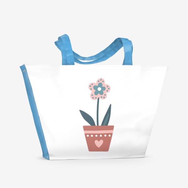 Пляжная сумка «Розовый цветок в горшке»