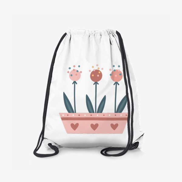 Рюкзак «Цветы в розовом горшке»