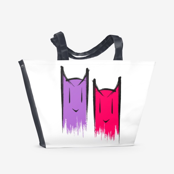 Пляжная сумка «Кот и Кошка»