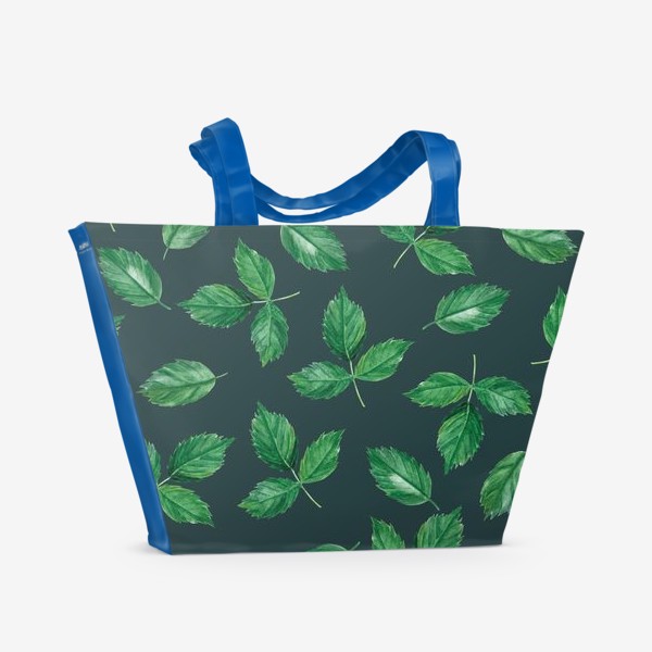 Пляжная сумка &laquo;Паттерн с акварельными листьями&raquo;