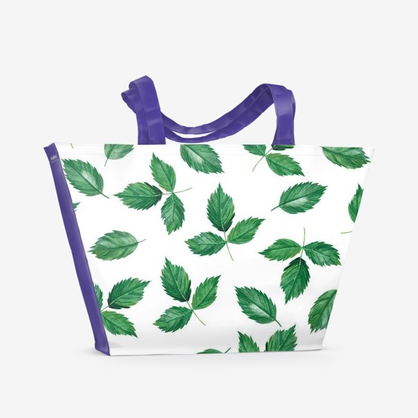 Пляжная сумка «Узор с зеленью»