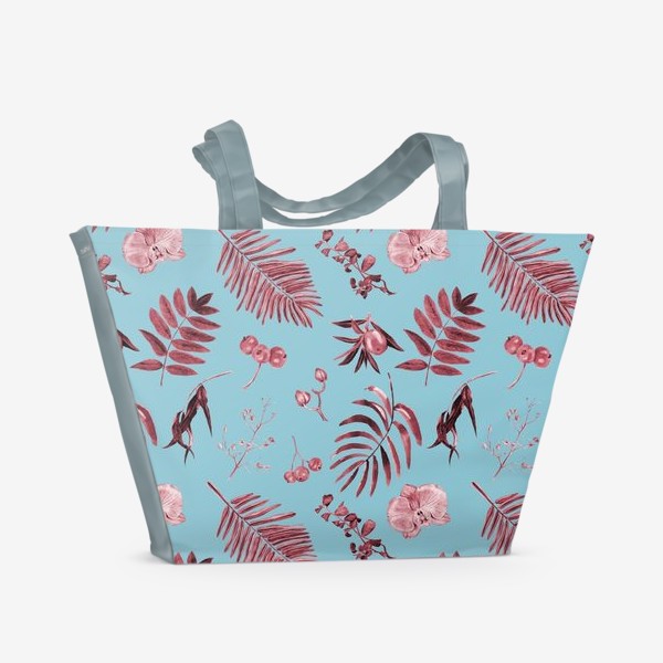 Пляжная сумка «Узор с тропическими цветами»