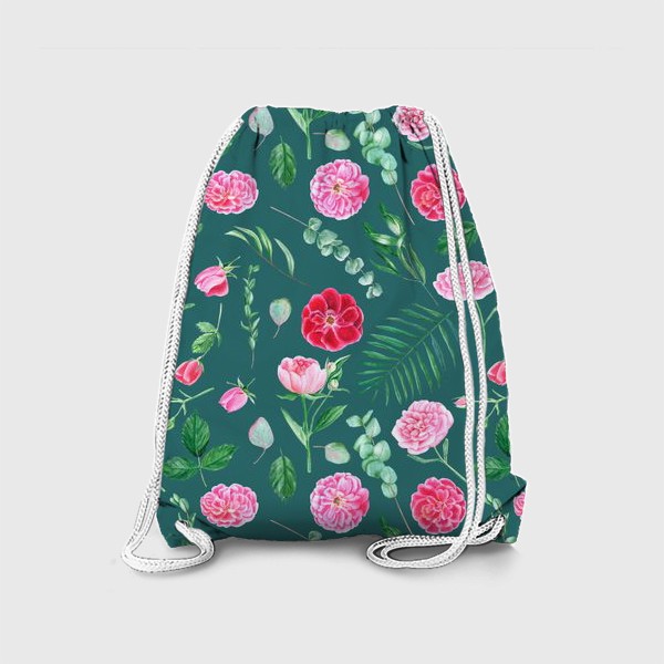 Рюкзак «Узор с акварельными цветами»