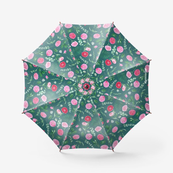 Зонт &laquo;Узор с акварельными цветами&raquo;
