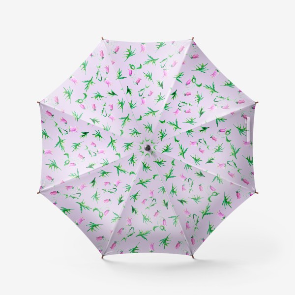 Зонт «Узор с колокольчиками на сиреневом фоне »