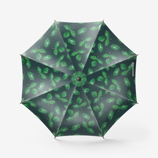 Зонт «Паттерн с акварельными листьями»