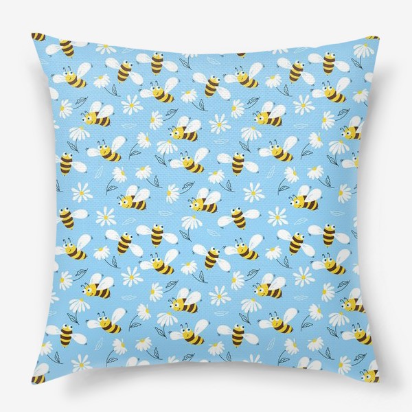 Подушка «Пчелы и маргаритки»