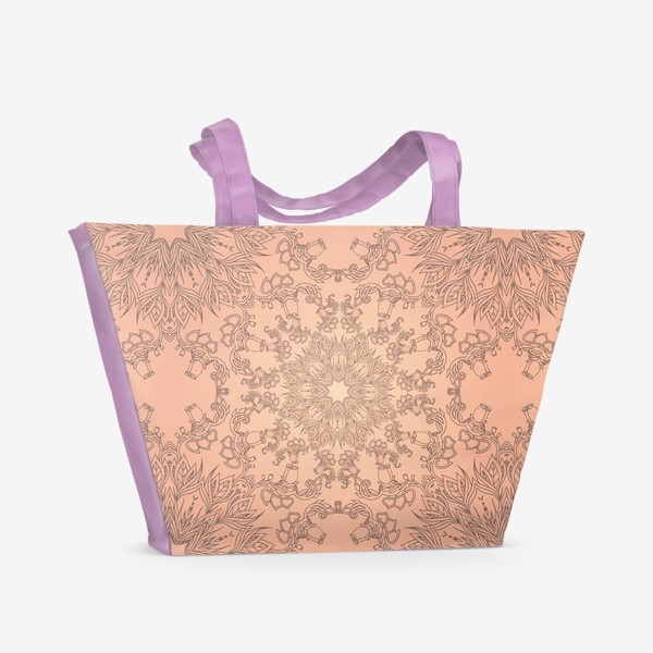 Пляжная сумка «Паттерн цветочная мандала»