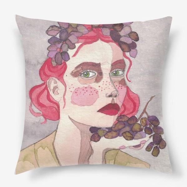 Подушка «Девушка с виноградом»
