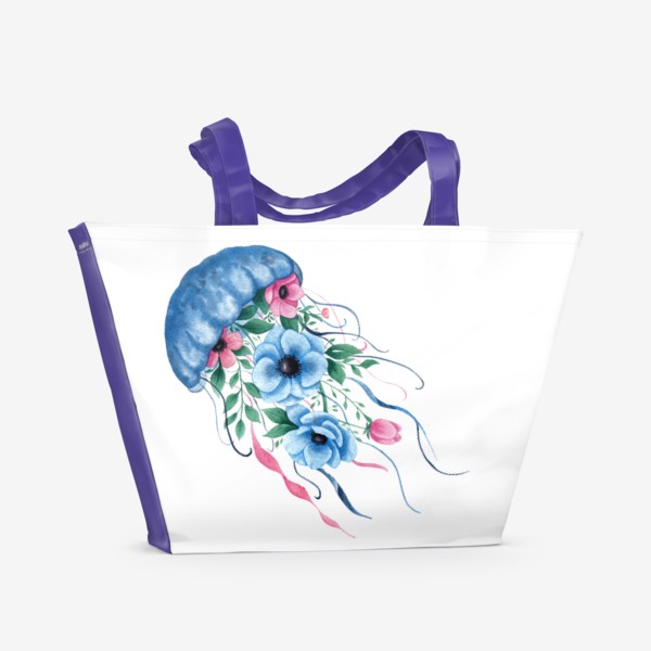 Пляжная сумка «Медуза с анемонами»