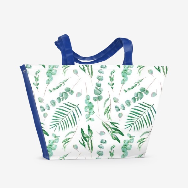 Пляжная сумка «Узор с тропической зеленью »