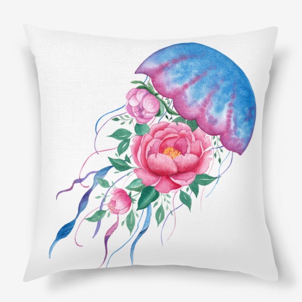 Подушка «Медуза с пионами»