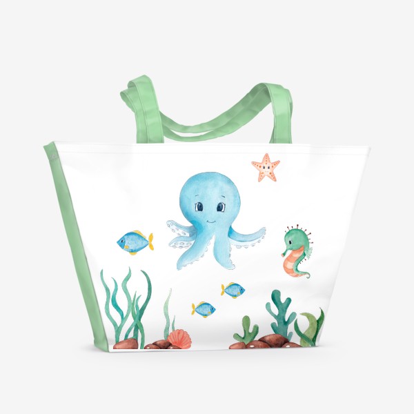 Пляжная сумка «Осьминог. Подводный мир»