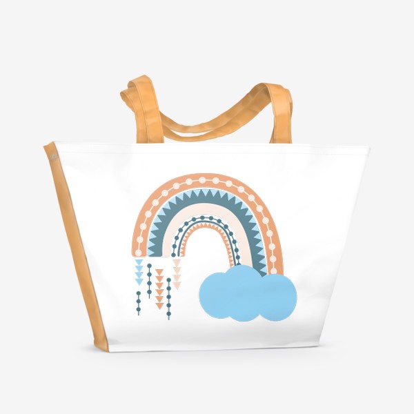 Пляжная сумка «Забавная радуга в скандинавском стиле»