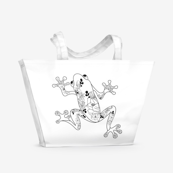 Пляжная сумка «Лягушка в цветах»