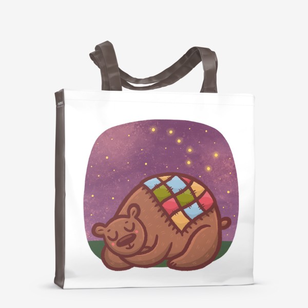 Сумка-шоппер «Милый медведь спит под звездами. Космос. Большая медведица»